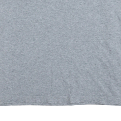 Champion Men's Grey Colourblock Logo Crew Neck Cotton T-Shirt M