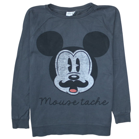 Disney Atmosphere Women's Grey Mickey Mouse Pullover Sweatshirt Size 14