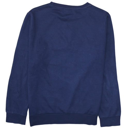 Disney Womens Navy Blue Stitch Sweatshirt Size S 10/12 Crew Neck