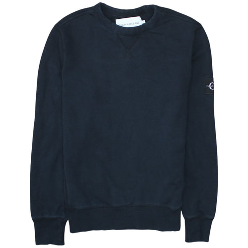 Calvin Klein Jeans Men's Black Crew Neck Cotton Sweatshirt S
