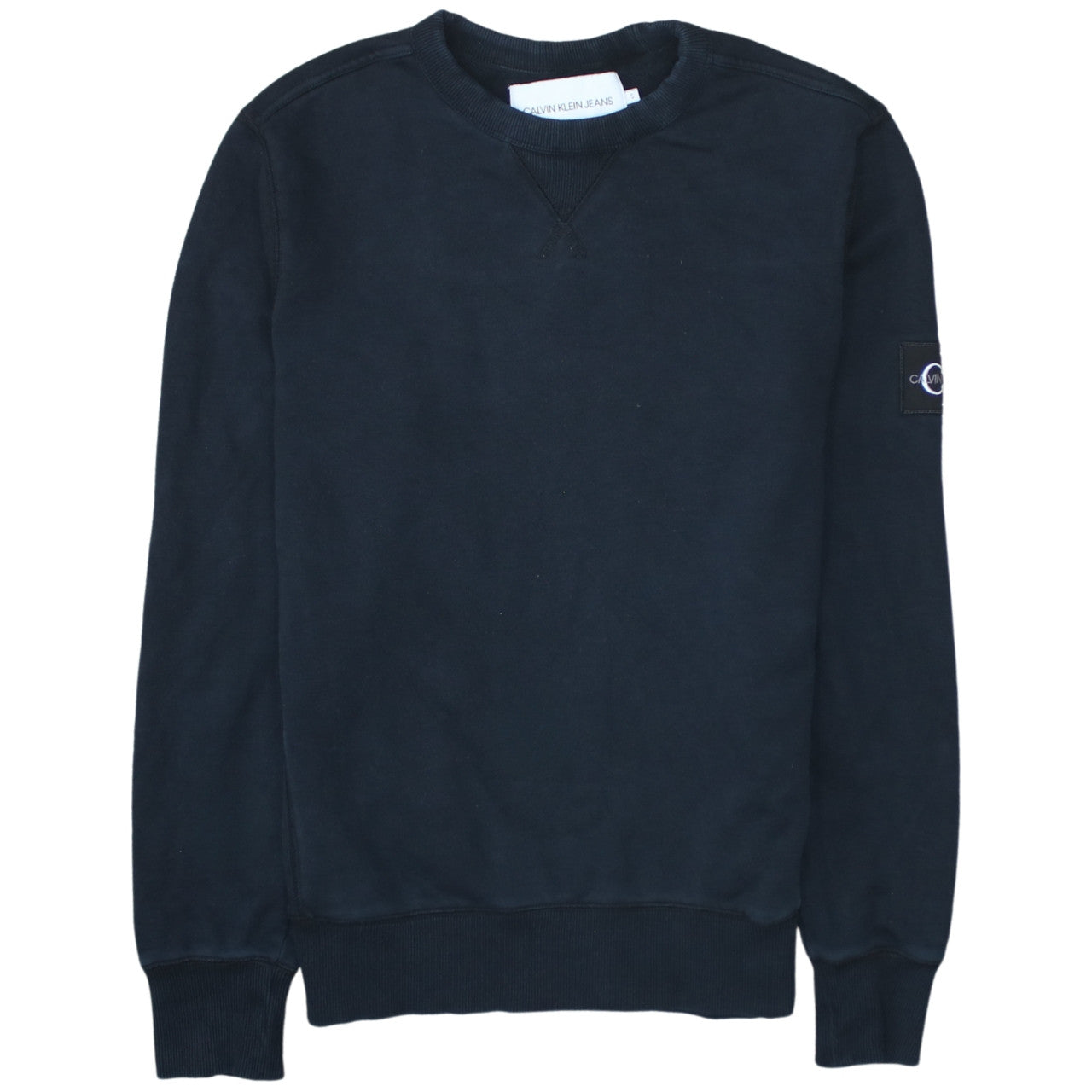 Calvin Klein Jeans Men's Black Crew Neck Cotton Sweatshirt S