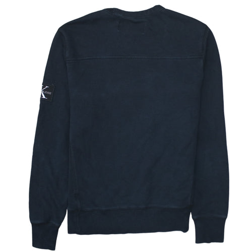 Calvin Klein Jeans Men's Black Crew Neck Cotton Sweatshirt S