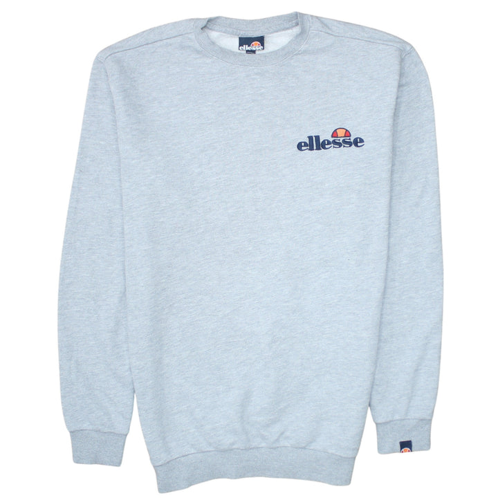 Ellesse Mens Grey Crew Neck Sweatshirt Small Regular Fit Embroidered Logo