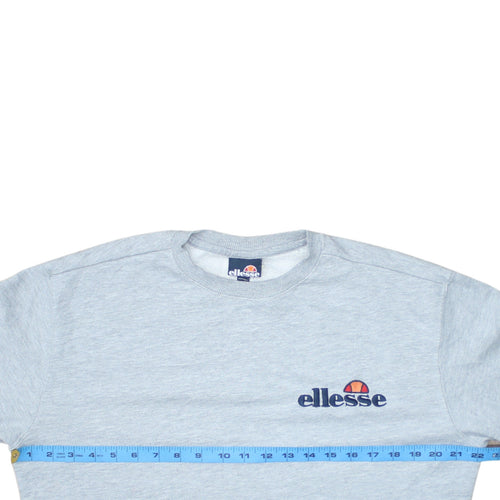 Ellesse Mens Grey Crew Neck Sweatshirt Small Regular Fit Embroidered Logo