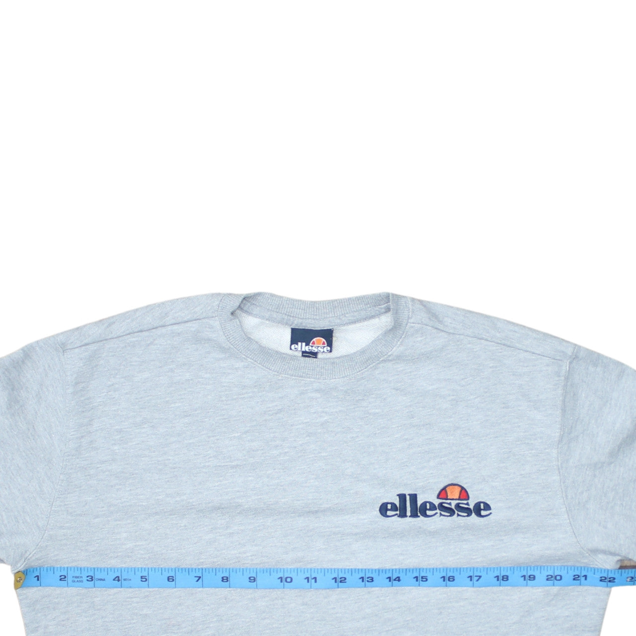 Ellesse Mens Grey Crew Neck Sweatshirt Small Regular Fit Embroidered Logo
