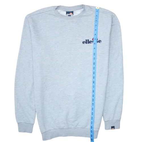 Ellesse Mens Grey Crew Neck Sweatshirt Small Regular Fit Embroidered Logo