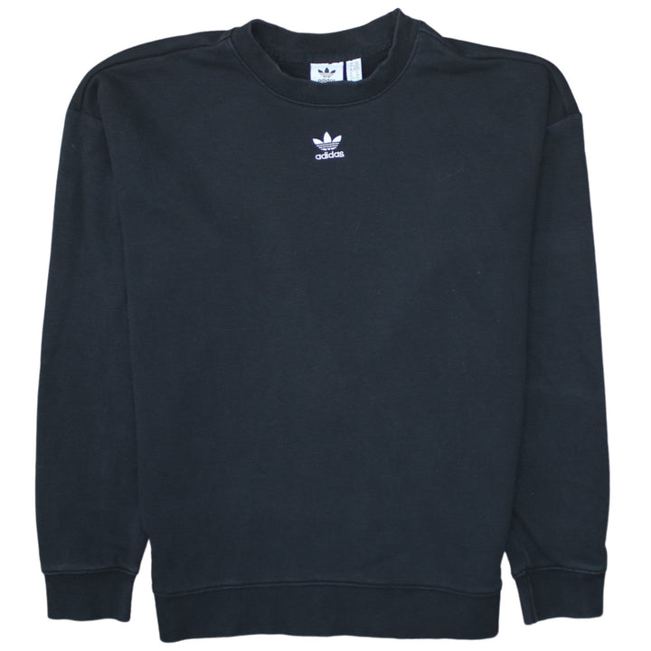 Adidas Womens Black Crew Neck Pullover Sweatshirt XS Classic Fit