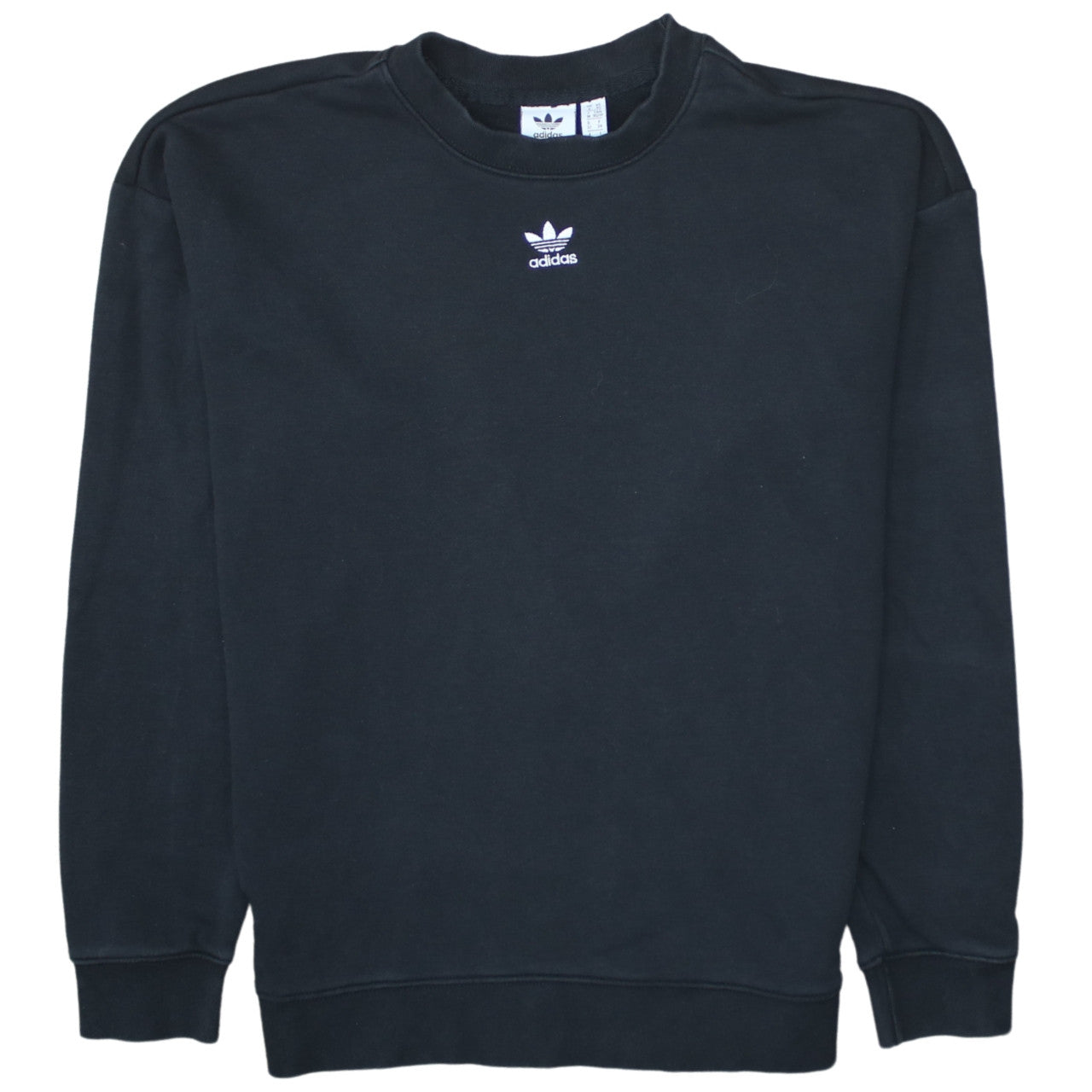 Adidas Womens Black Crew Neck Pullover Sweatshirt XS Classic Fit