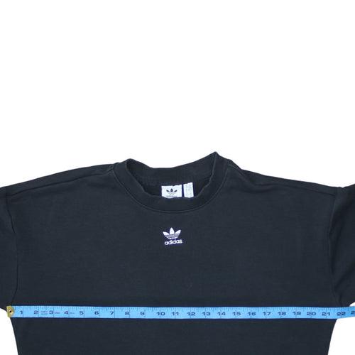 Adidas Womens Black Crew Neck Pullover Sweatshirt XS Classic Fit