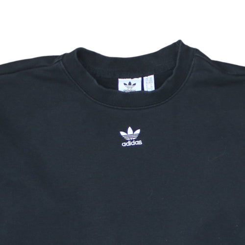 Adidas Womens Black Crew Neck Pullover Sweatshirt XS Classic Fit