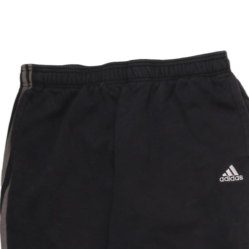 Adidas Men's Black Jogger Trousers Size M Tapered Fit