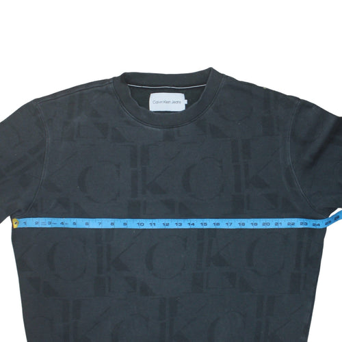 Calvin Klein Jeans Men's Black Logo Sweatshirt M Regular Fit