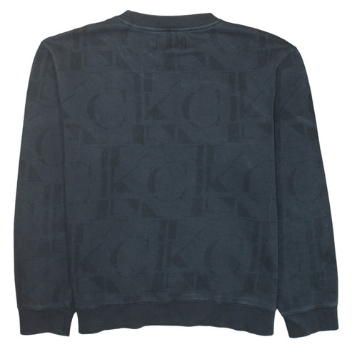 Calvin Klein Jeans Men's Black Logo Sweatshirt M Regular Fit