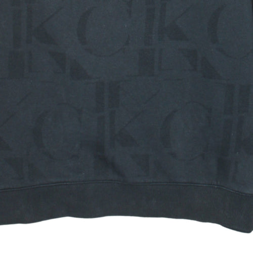 Calvin Klein Jeans Men's Black Logo Sweatshirt M Regular Fit
