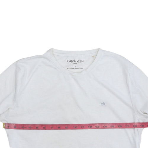 Calvin Klein Men's White Polyester Golf T-Shirt Size L