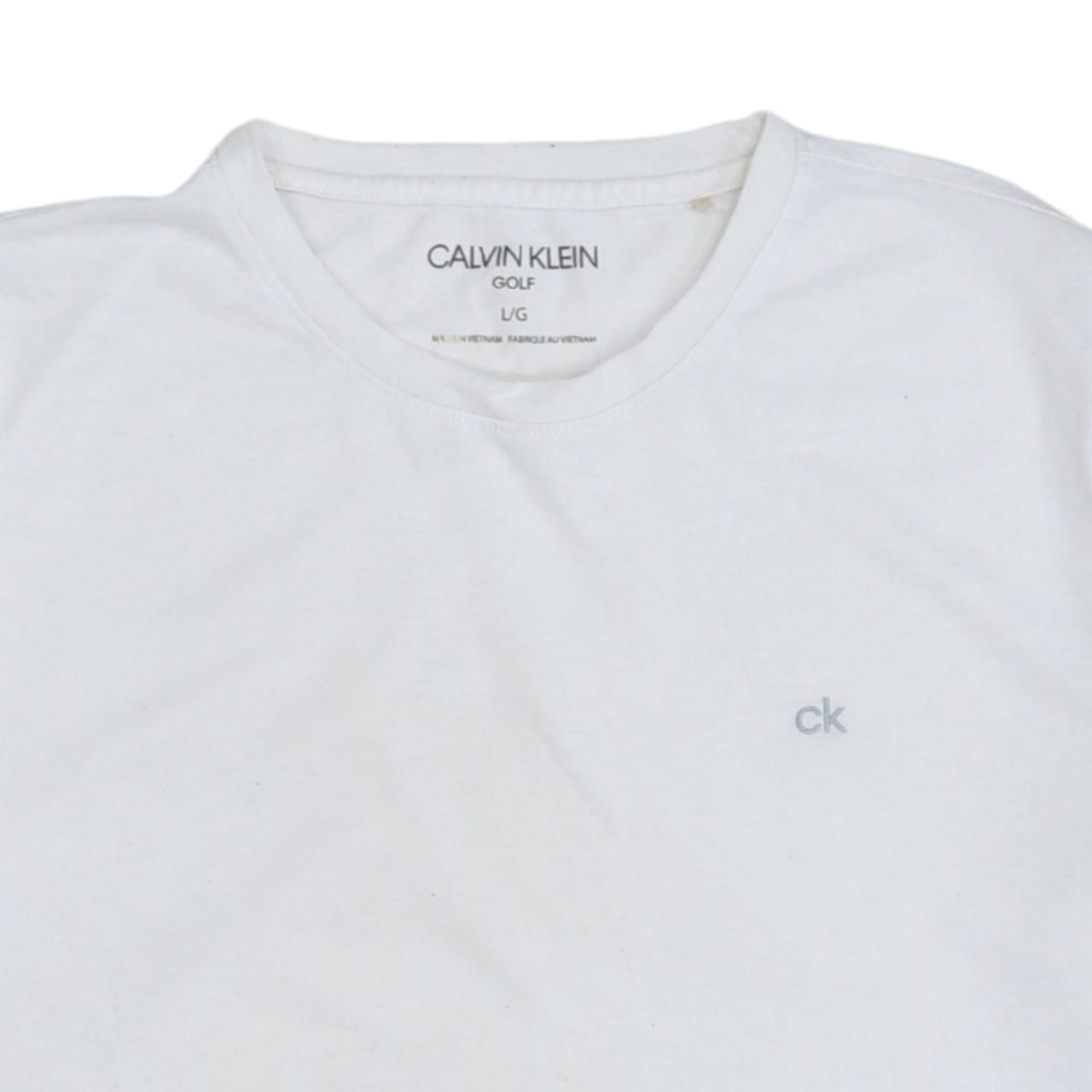 Calvin Klein Men's White Polyester Golf T-Shirt Size L