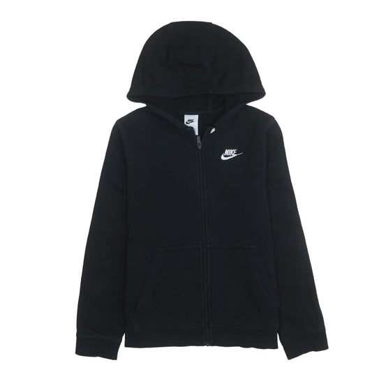 Nike Boys Black Full Zip Hoodie L 147-158cm Cotton Blend Logo