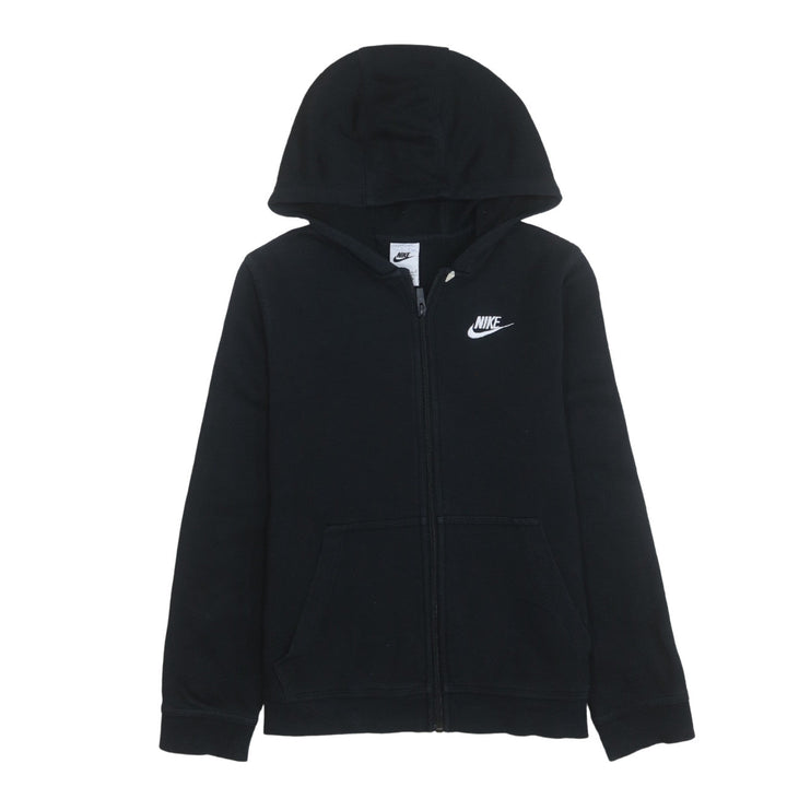 Nike Boys Black Full Zip Hoodie L 147-158cm Cotton Blend Logo