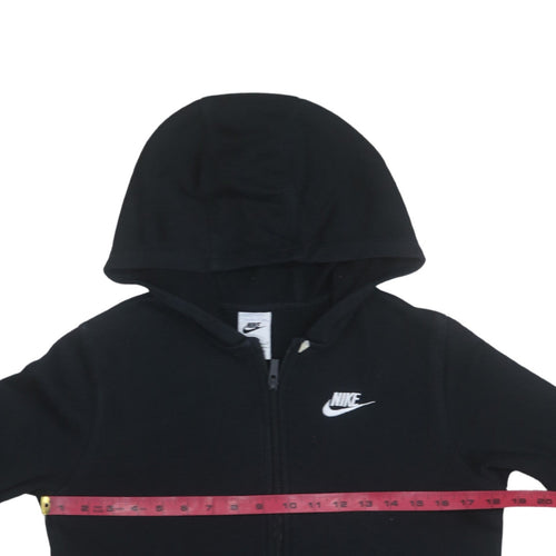 Nike Boys Black Full Zip Hoodie L 147-158cm Cotton Blend Logo