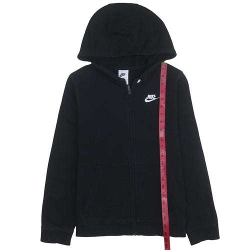 Nike Boys Black Full Zip Hoodie L 147-158cm Cotton Blend Logo