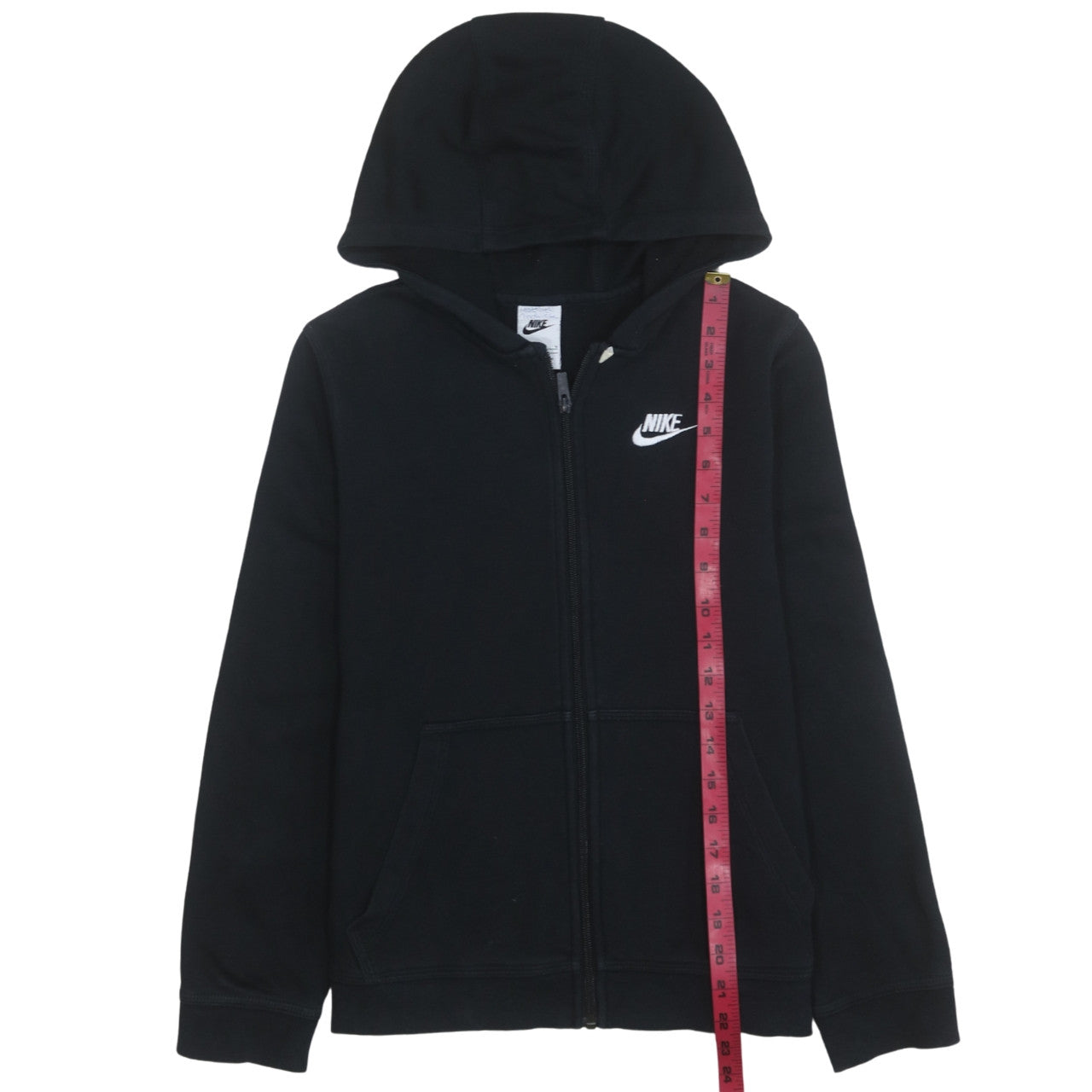 Nike Boys Black Full Zip Hoodie L 147-158cm Cotton Blend Logo
