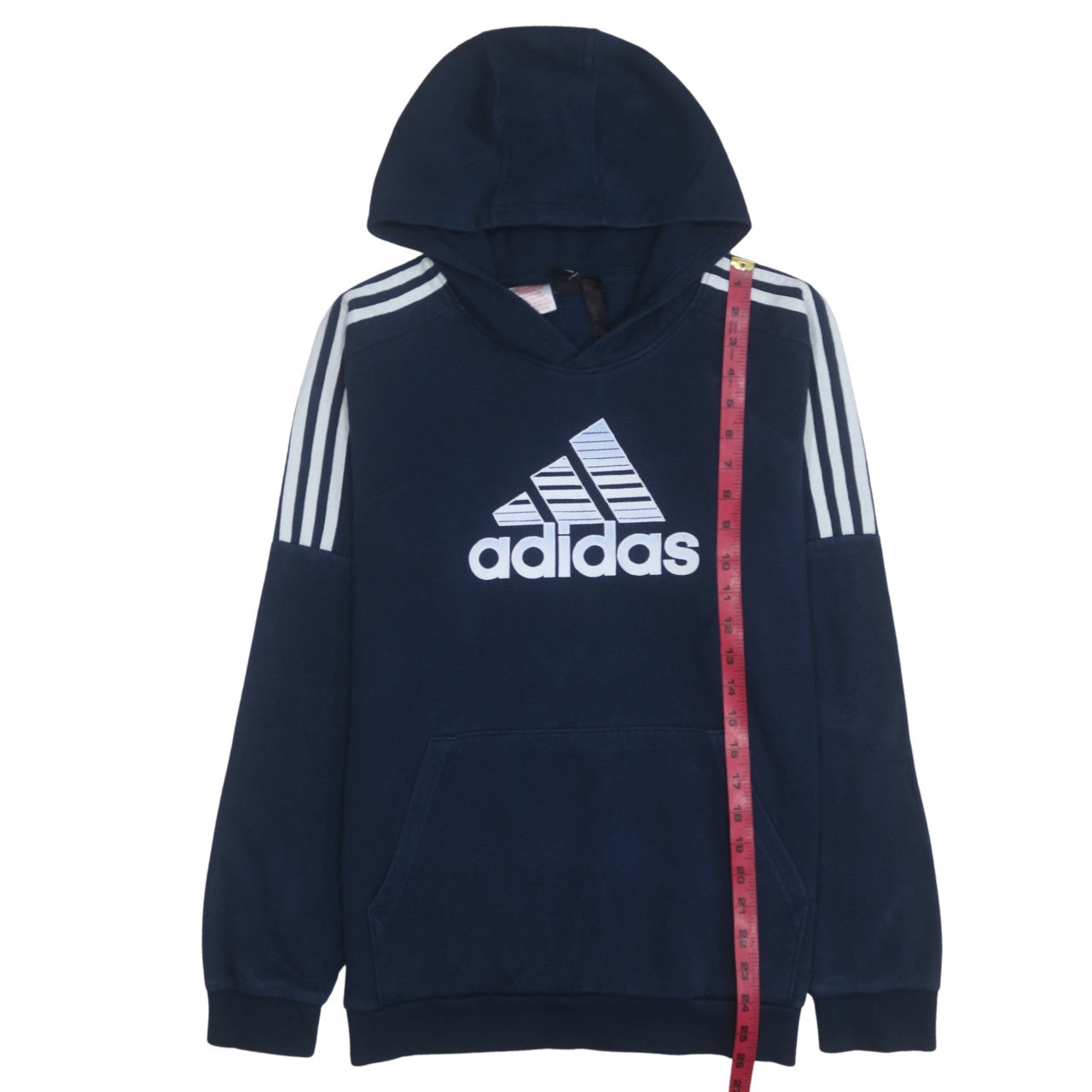 Adidas Boys Navy Blue Pullover Hoodie Sweatshirt 14 Years Logo Print