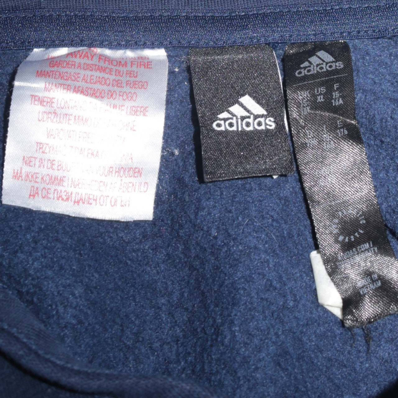 Adidas Boys Navy Blue Pullover Hoodie Sweatshirt 14 Years Logo Print