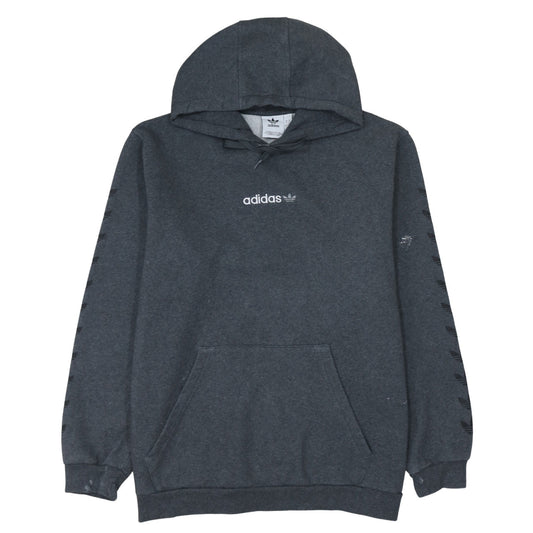 Adidas Men’s Grey XL Pullover Hoodie with Logo and Pockets