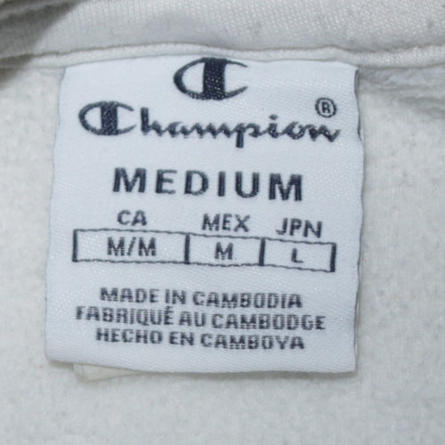 Champion Women's Beige and Navy Colourblock Crew Neck Sweatshirt Medium