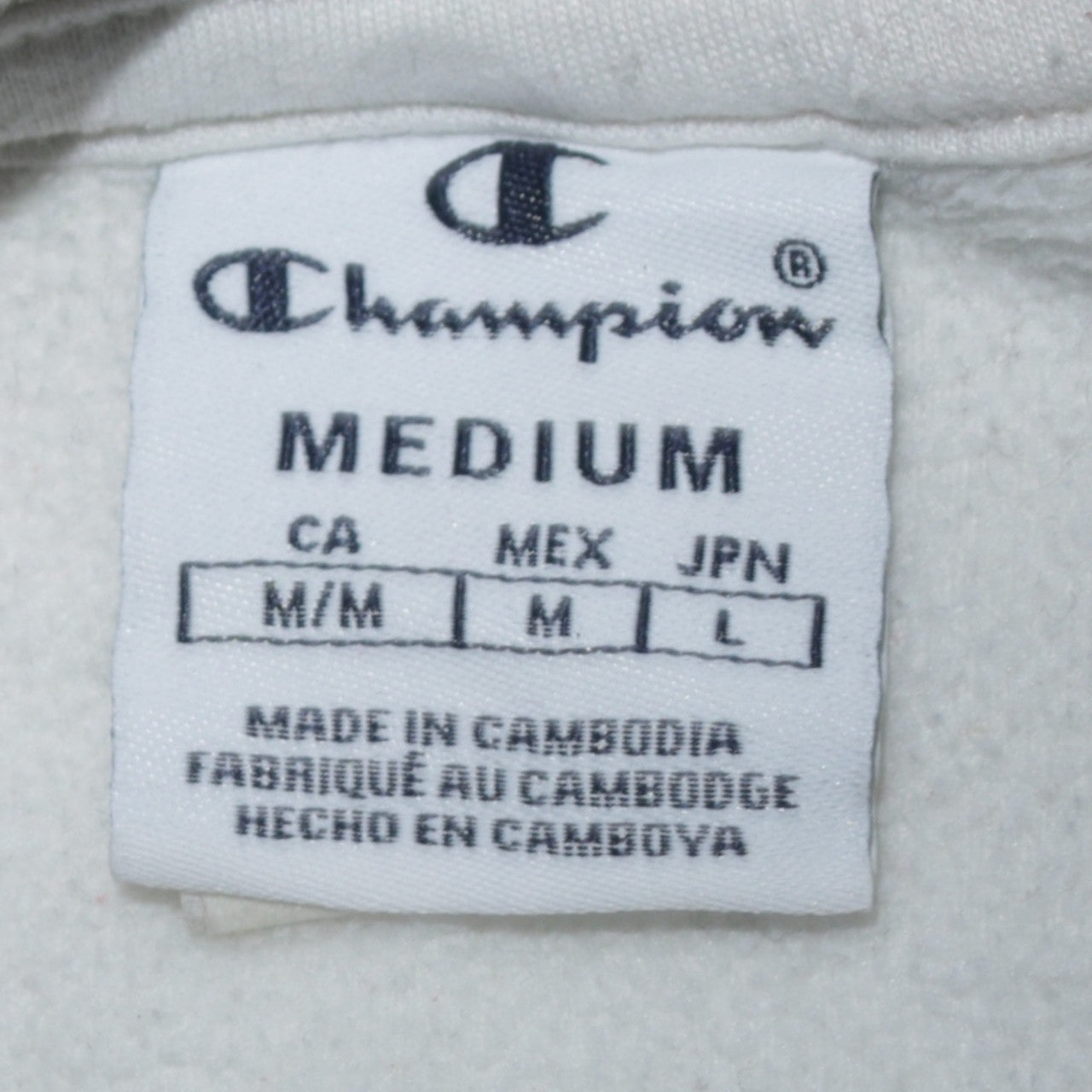 Champion Women's Beige and Navy Colourblock Crew Neck Sweatshirt Medium