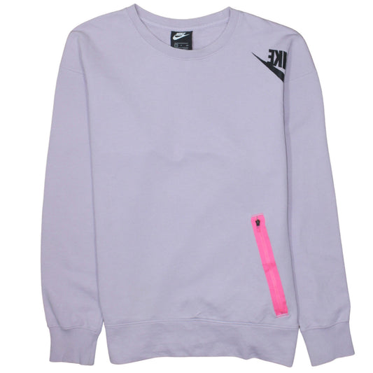 Nike Womens Lilac Sweatshirt Small Crew Neck Long Sleeve Pullover