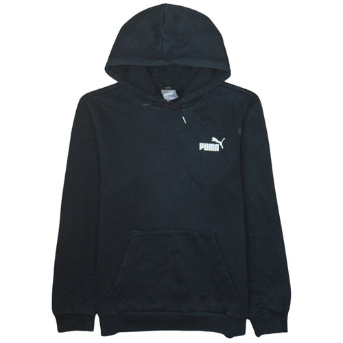 Puma Men's Black Small Pullover Hoodie Logo Fleece Sweatshirt