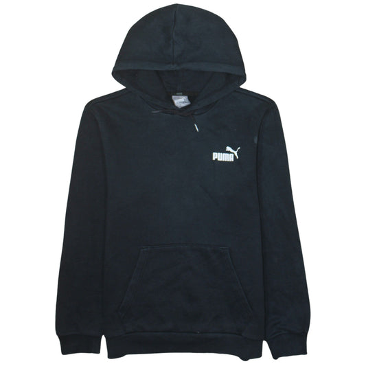 Puma Men's Black Small Pullover Hoodie Logo Fleece Sweatshirt