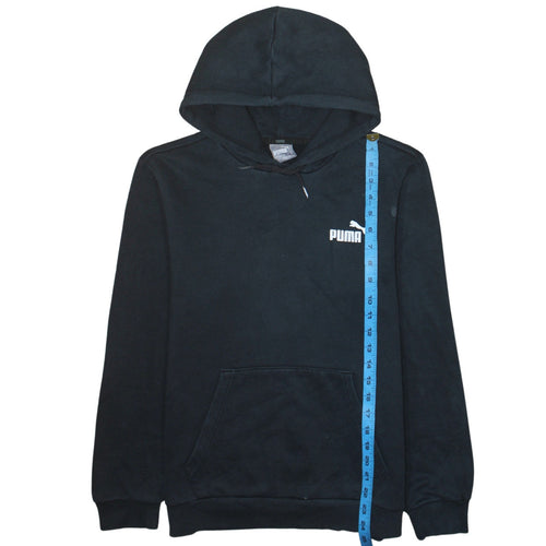 Puma Men's Black Small Pullover Hoodie Logo Fleece Sweatshirt