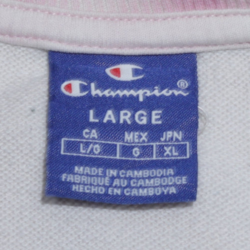 Champion Women Pink Tie Dye Pullover Sweatshirt Size L Cotton Blend