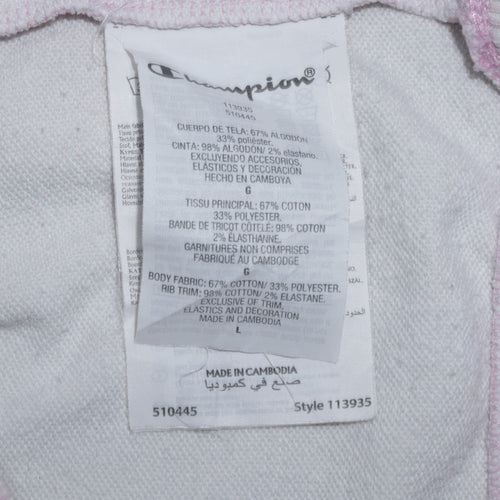 Champion Women Pink Tie Dye Pullover Sweatshirt Size L Cotton Blend