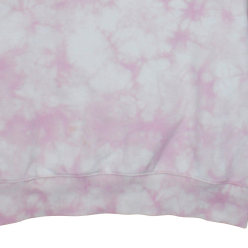 Champion Women Pink Tie Dye Pullover Sweatshirt Size L Cotton Blend