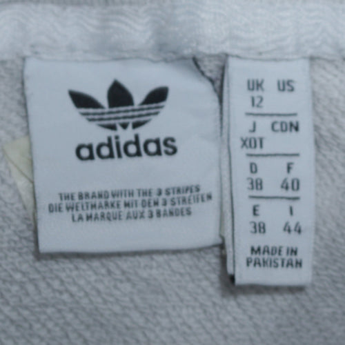 Adidas Womens White Pullover Hoodie Size 12 Long Sleeve Logo Design