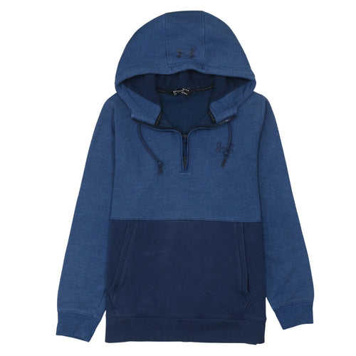 Under Armour Men's Blue Fleece 1/2 Zip Hoodie Medium ColdGear