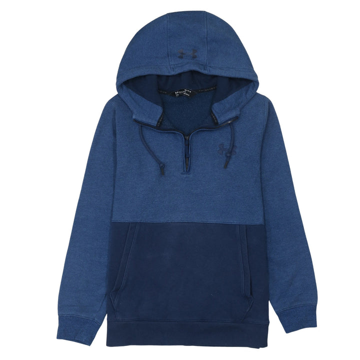 Under Armour Men's Blue Fleece 1/2 Zip Hoodie Medium ColdGear