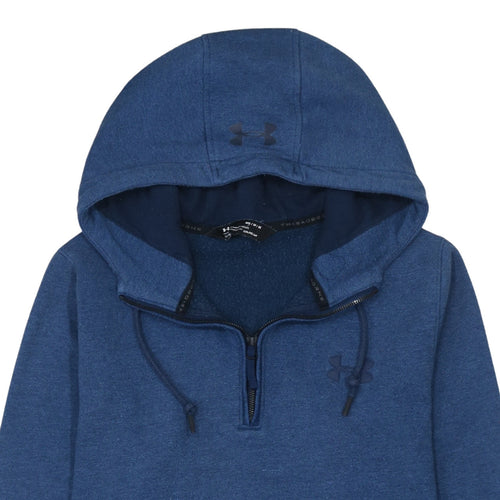 Under Armour Men's Blue Fleece 1/2 Zip Hoodie Medium ColdGear