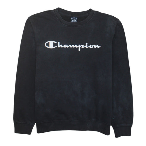 Champion Men's Black Medium Pullover Crew Neck Logo Sweatshirt