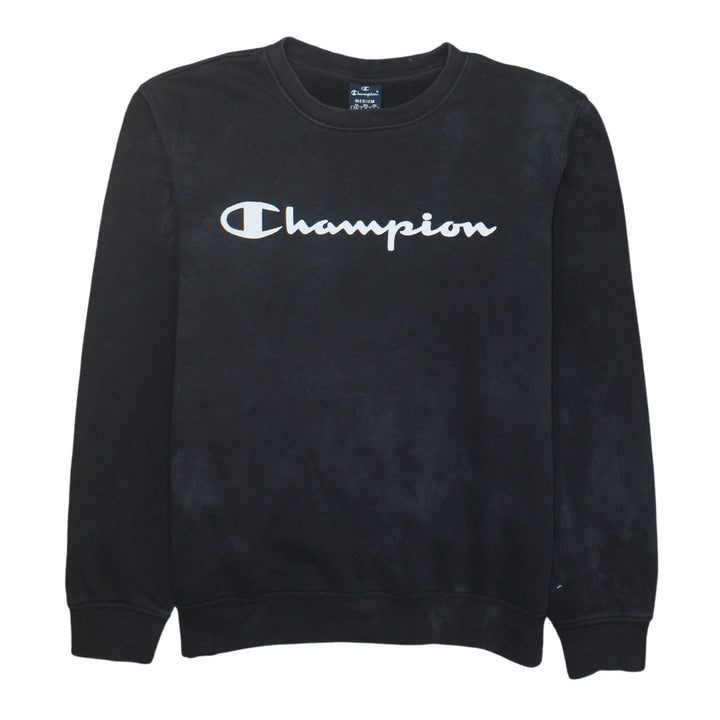 Champion Men's Black Medium Pullover Crew Neck Logo Sweatshirt
