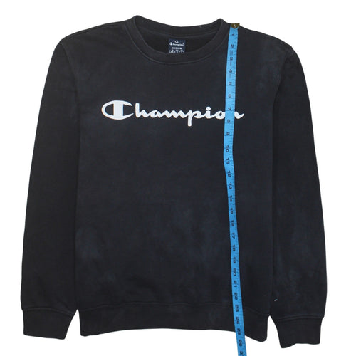 Champion Men's Black Medium Pullover Crew Neck Logo Sweatshirt