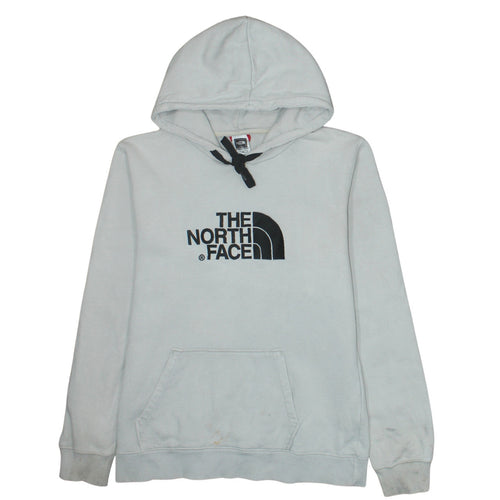The North Face Women White Pullover Hoodie Size L Cotton Logo Casual