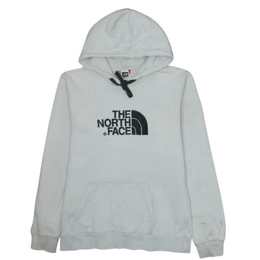 The North Face Women White Pullover Hoodie Size L Cotton Logo Casual