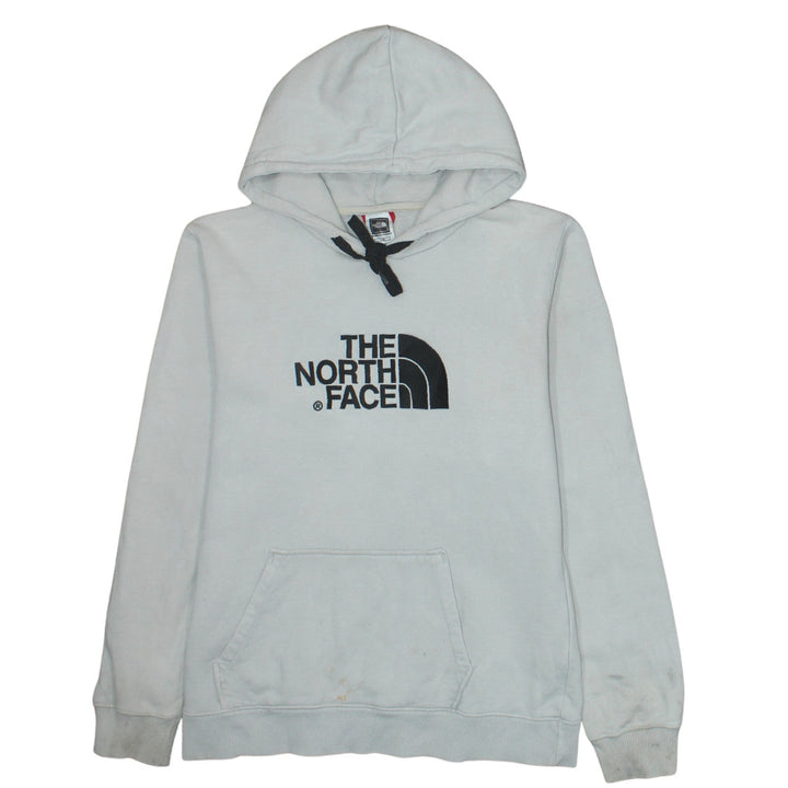 The North Face Women White Pullover Hoodie Size L Cotton Logo Casual