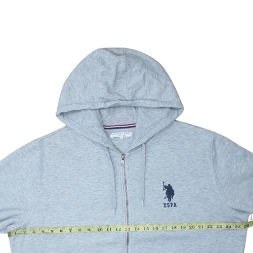 U.S. Polo Assn. Men’s Grey Full Zip Hoodie 2XL Classic Sportswear