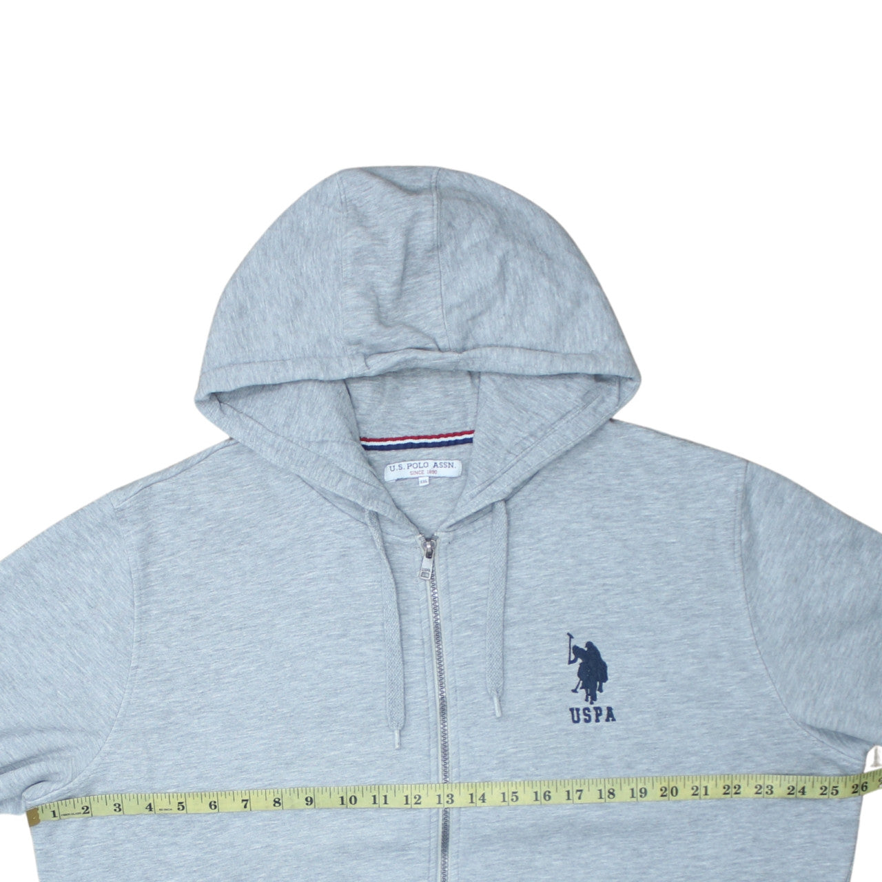 U.S. Polo Assn. Men’s Grey Full Zip Hoodie 2XL Classic Sportswear