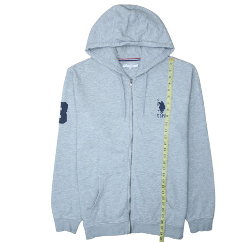 U.S. Polo Assn. Men’s Grey Full Zip Hoodie 2XL Classic Sportswear